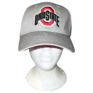 OSU Ohio State University Cap Hat Men’s Grey Red SnapBack Adjustable